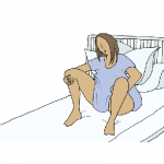 Sitting up in bed