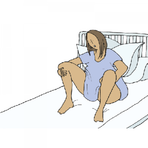 Sitting up in bed