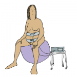 Sitting on the ball with a monitor
