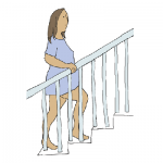 walking up and down the stairs